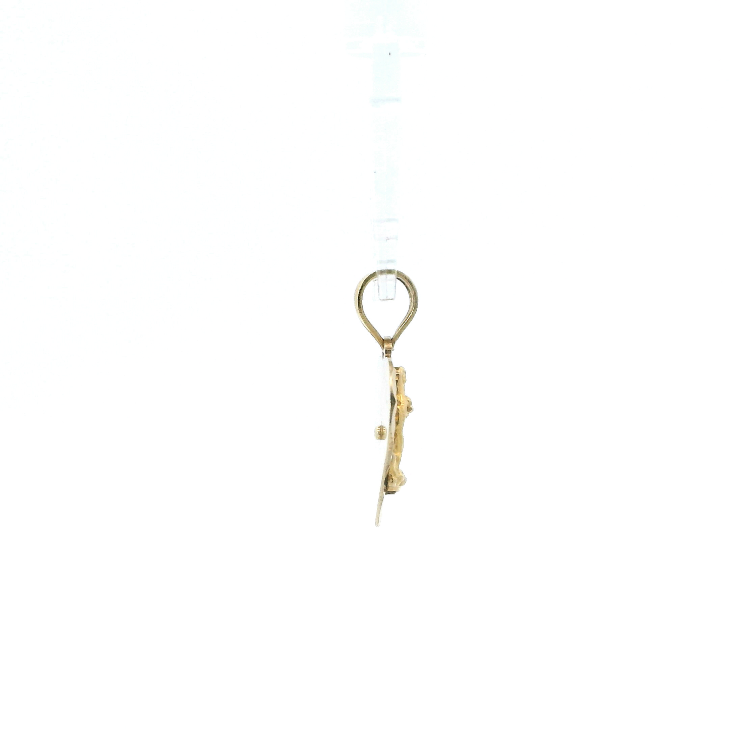 10K Yellow Gold Virgin Mary Heart Pendant