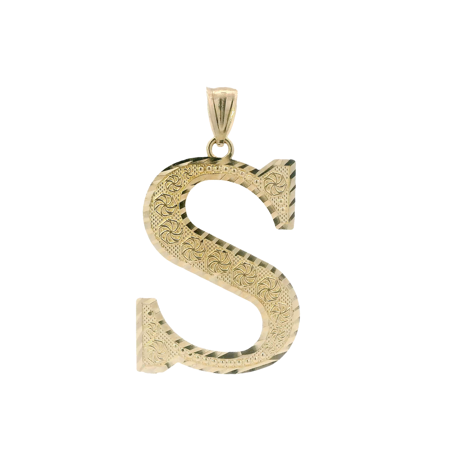 10K Yellow Gold Letter "S" Pendant