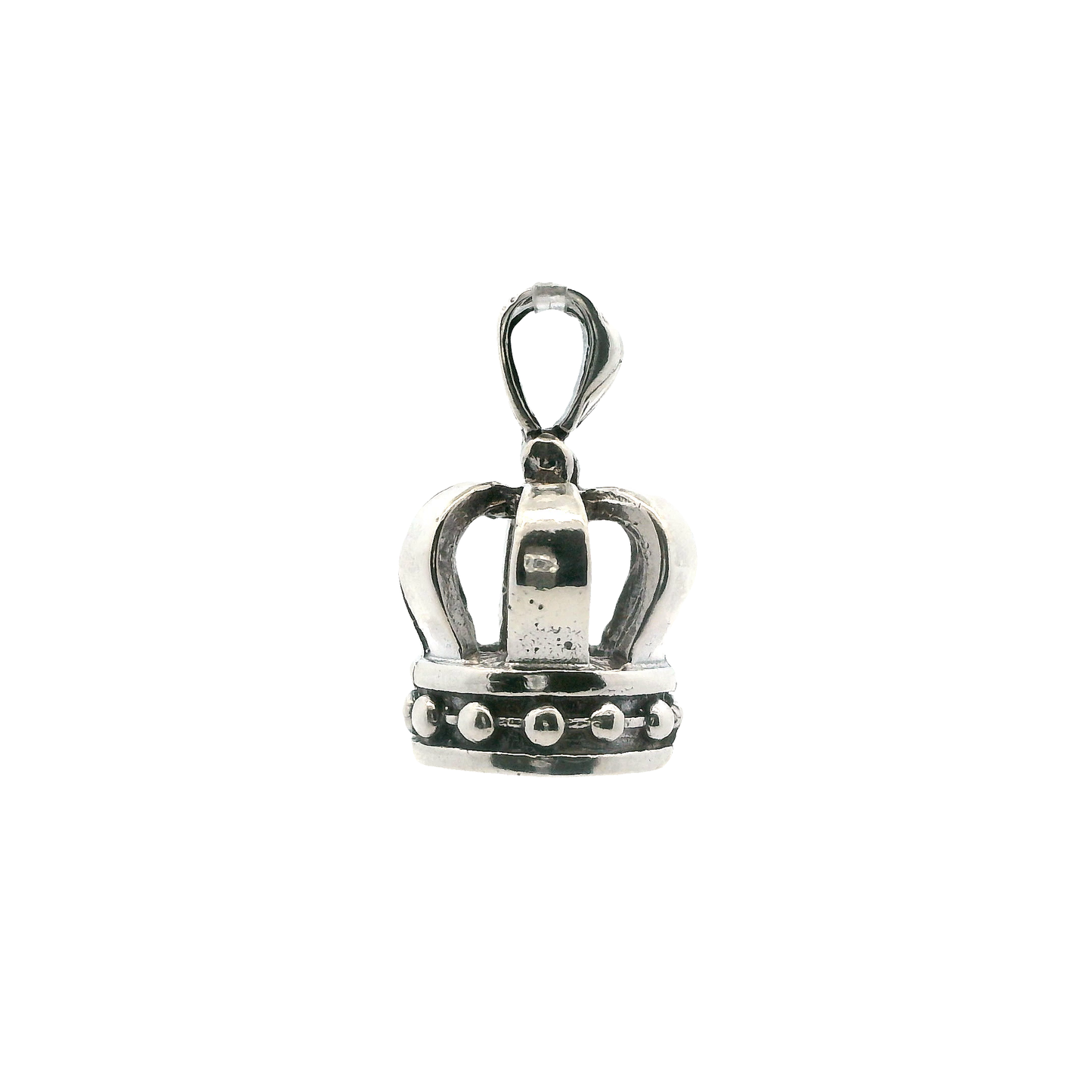Sterling Silver 3D Crown Pendant