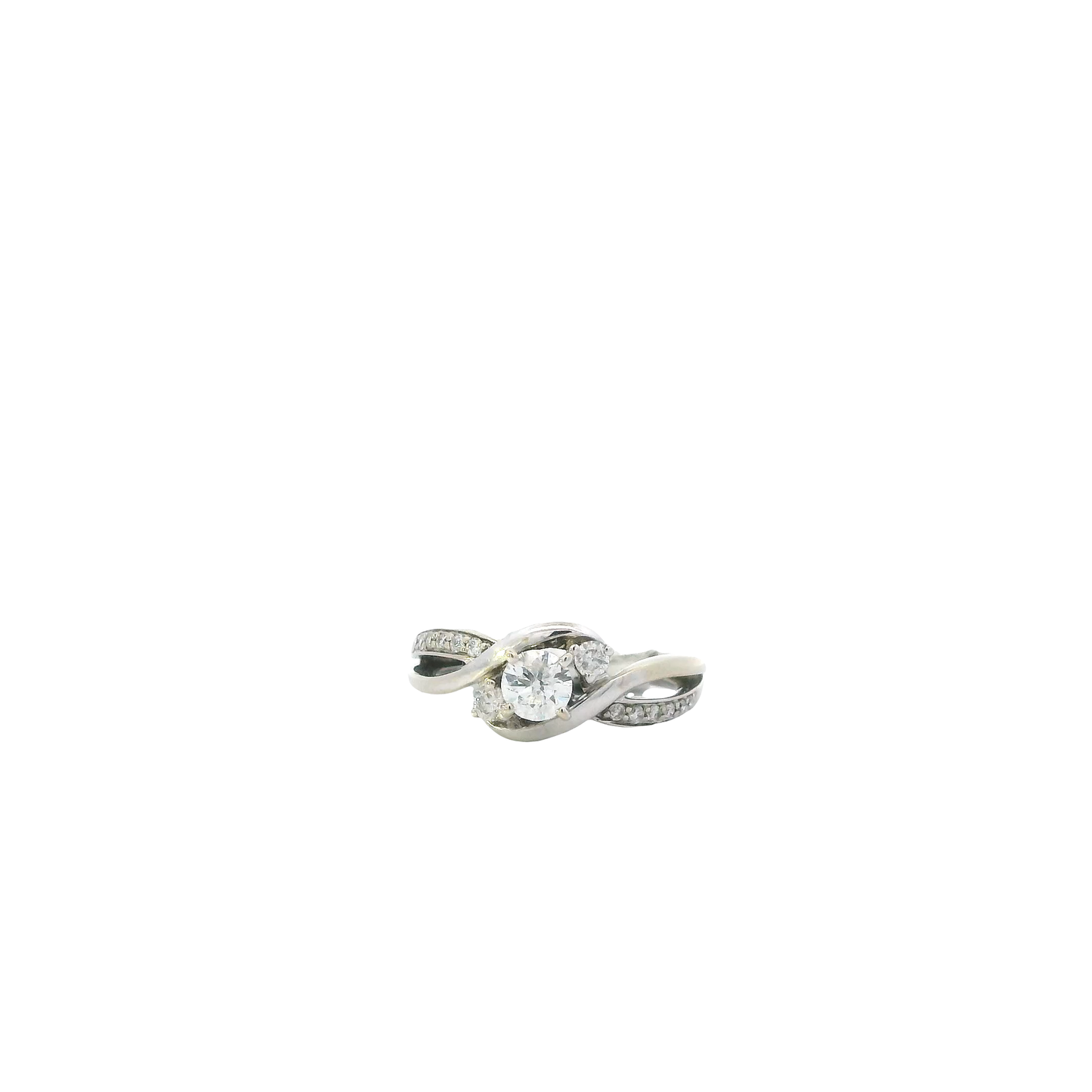 14K White Gold Diamond Women's Ring - 0.48ct