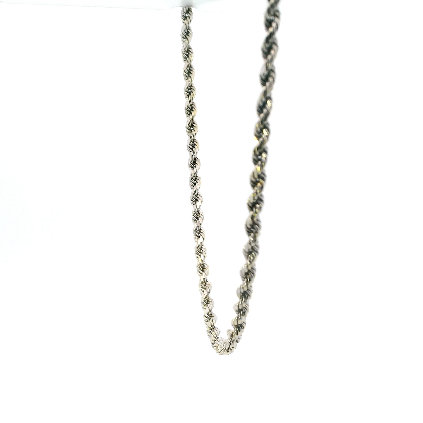 10K White Gold 18" Rope Chain