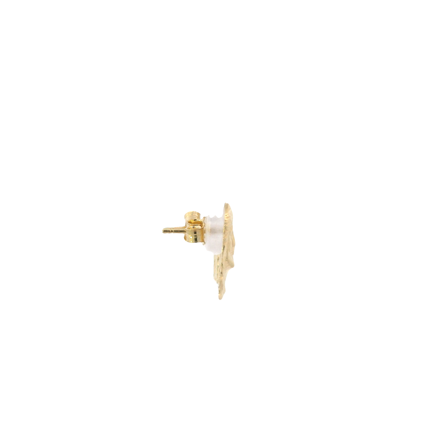 10K Yellow Gold Jesus Face Stud Earrings