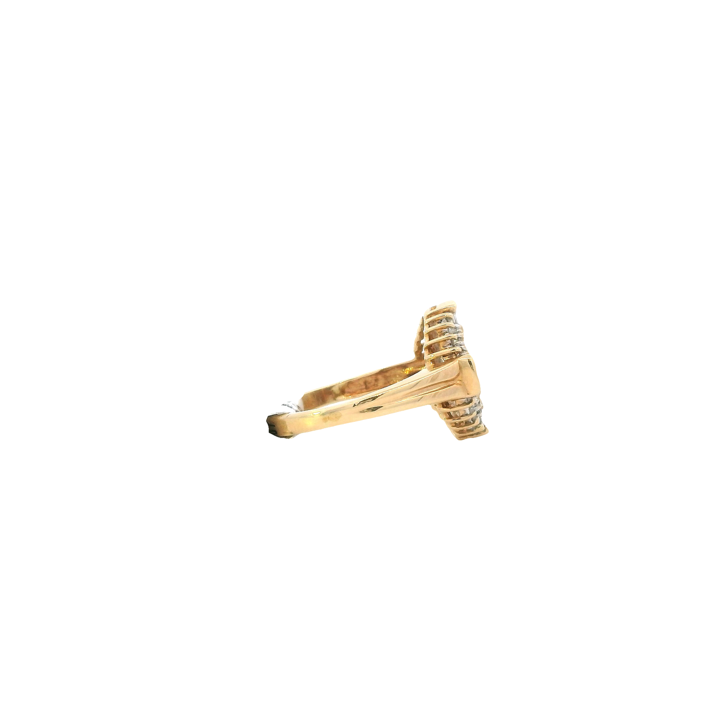 10K Yellow Gold Akoya Pearl & Diamond Women's Ring -0.64ct