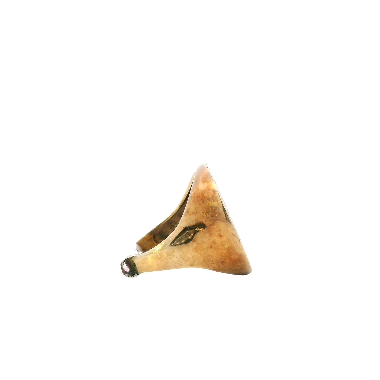 10K Yellow Gold Round Eagle Men's Ring