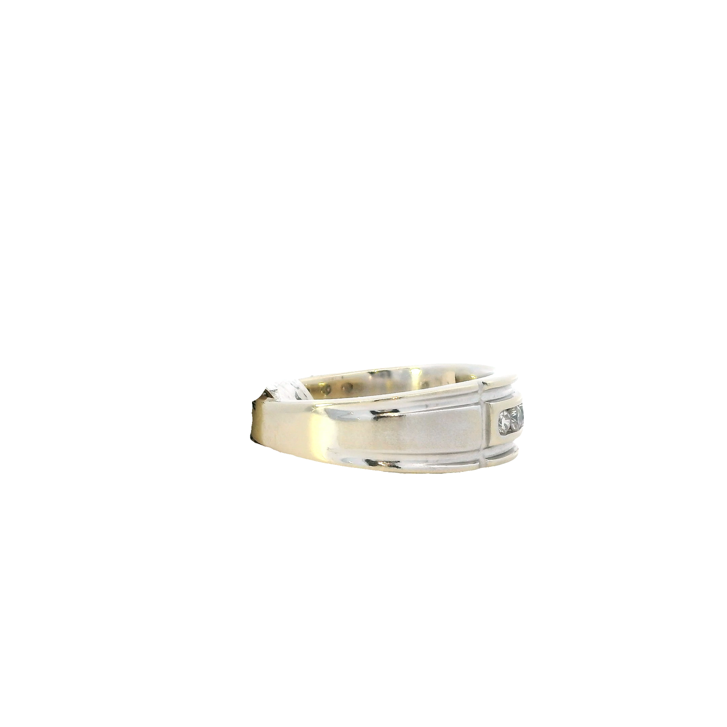 14K White Gold Diamond Men's Ring -0.48ct