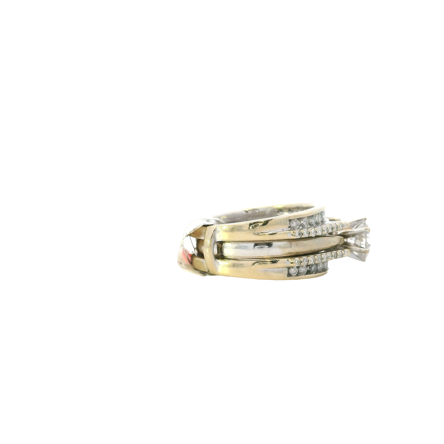 14K White Gold Diamond Women's Engagement & Wedding Ring Set -1.39ct