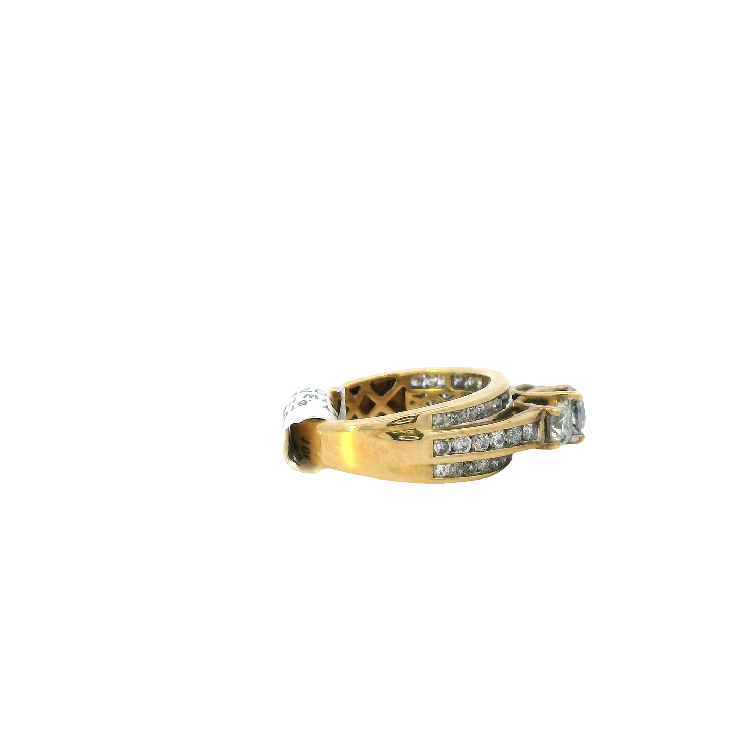 10K Yellow Gold Diamond Women's Ring -1.88ct