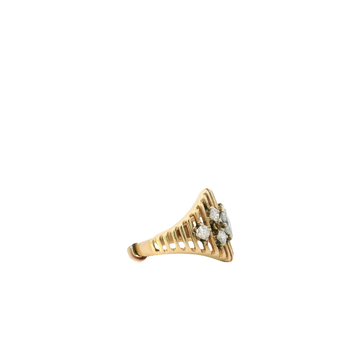 14K Yellow Gold Diamond Women's Ring -1.22ct