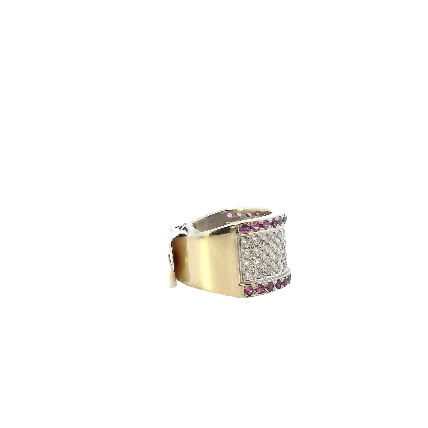 14K White Gold Diamond & Pink Sapphire Ring -1.13ct