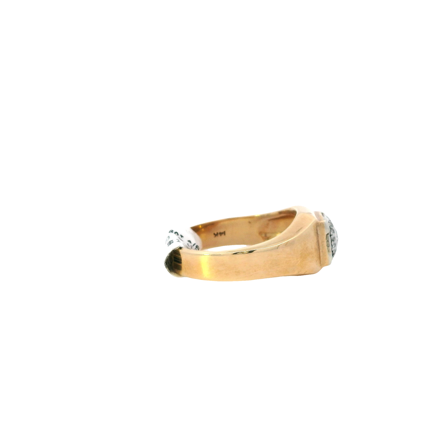 14K Yellow Gold Diamond Men's Ring - 0.32ct