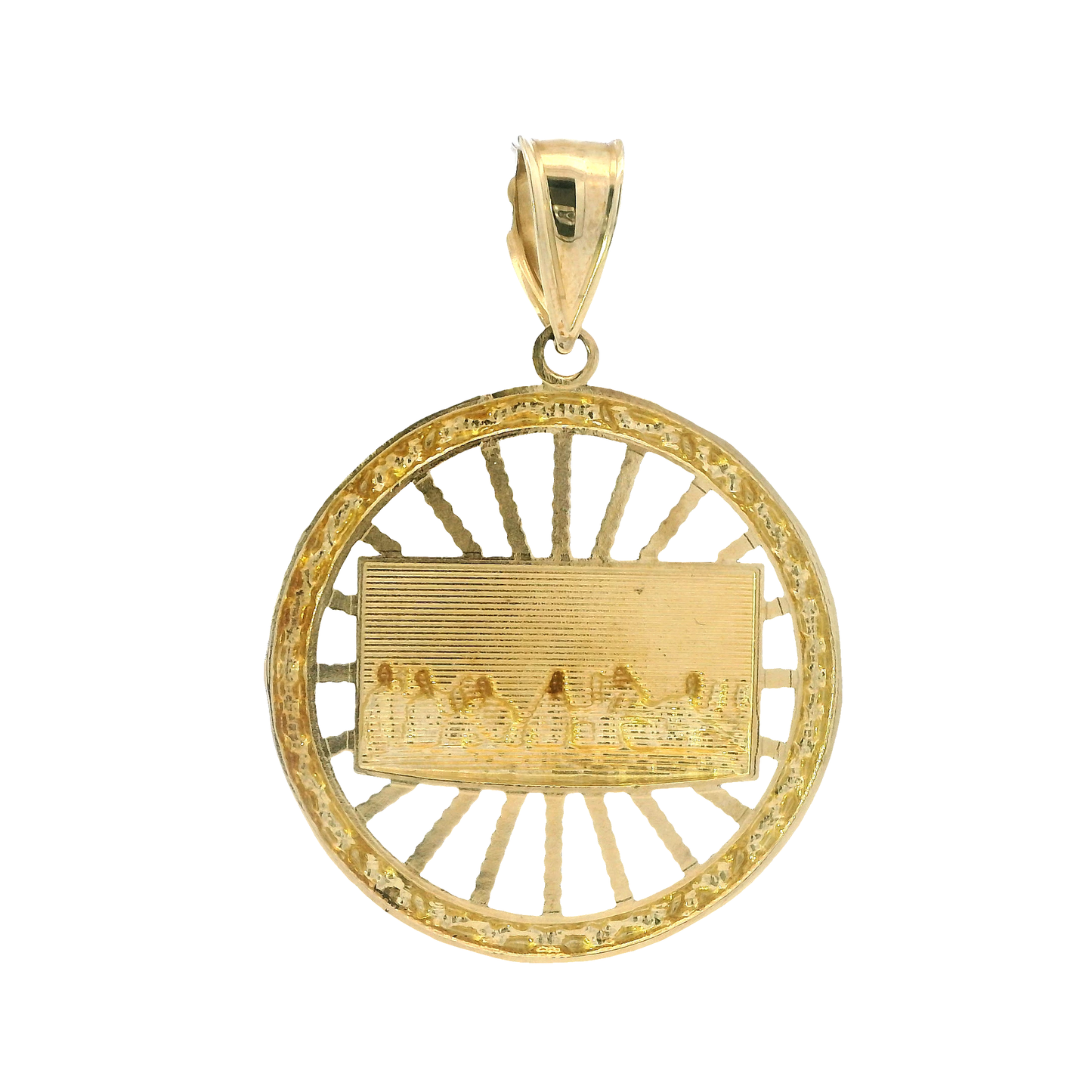 10K Yellow Gold Nugget Last Supper Pendant
