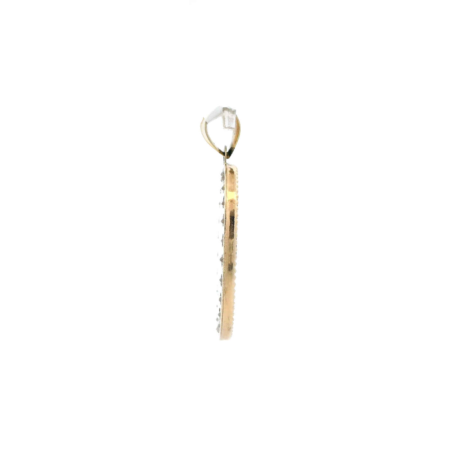 14K Tri-Color Gold Oval Jesus Pendant