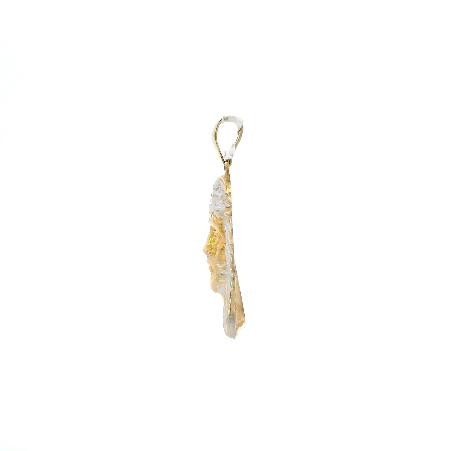 14K Yellow & White Gold Jesus Face Pendant