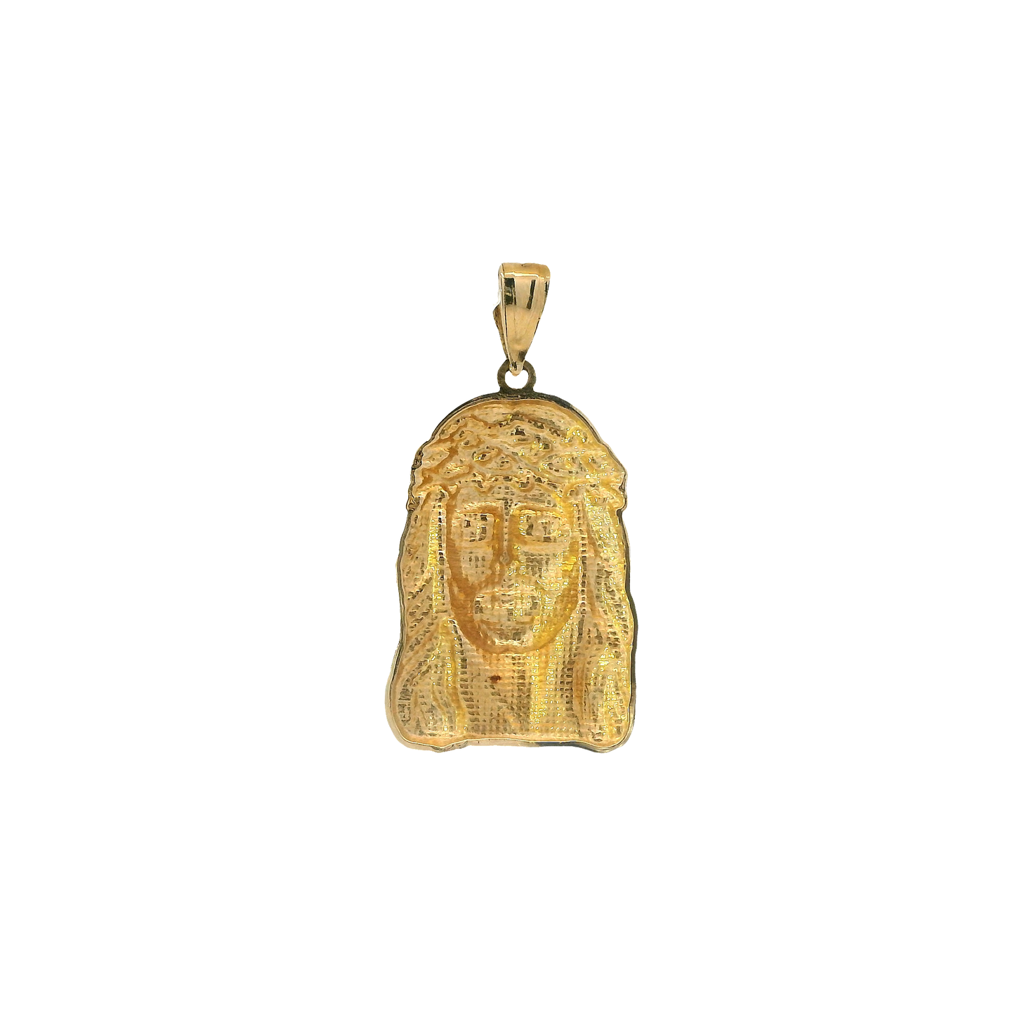 14K Yellow & White Gold Jesus Face Pendant