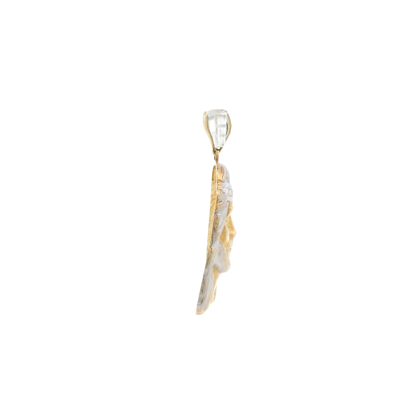 14K Yellow & White Gold Jesus Face Pendant