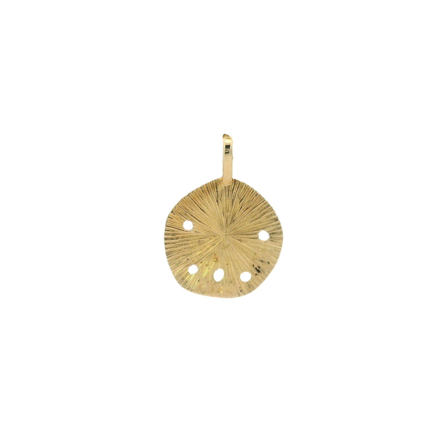 14K Yellow Gold Sand Dollar Pendant