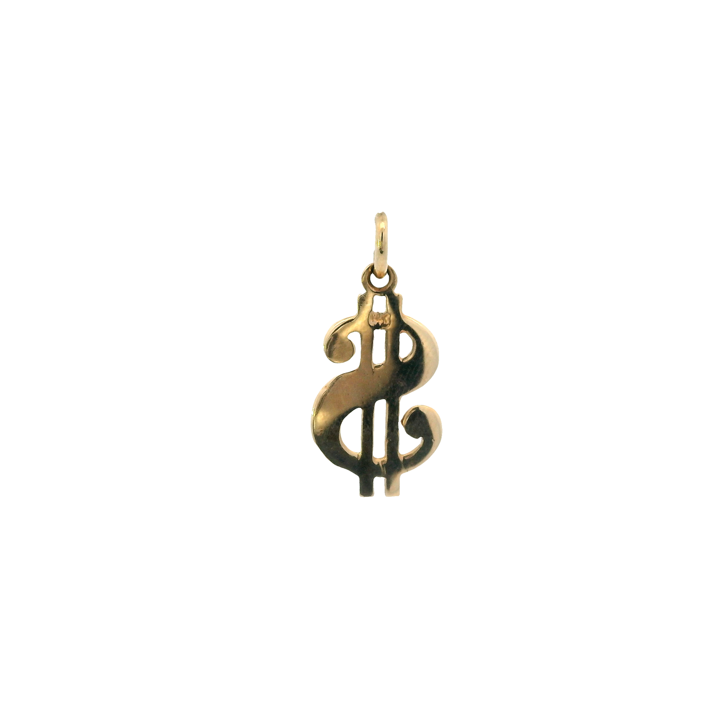 14K Yellow Gold Dollar Sign Pendant