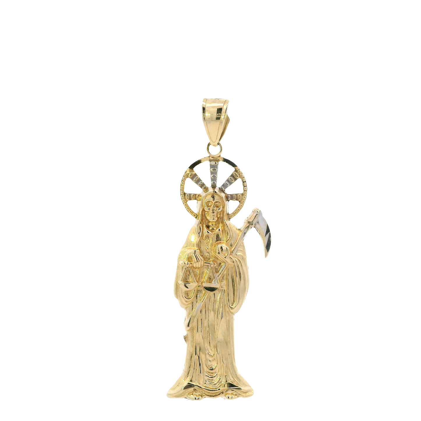 14K Yellow & White Gold Grim Reaper Pendant
