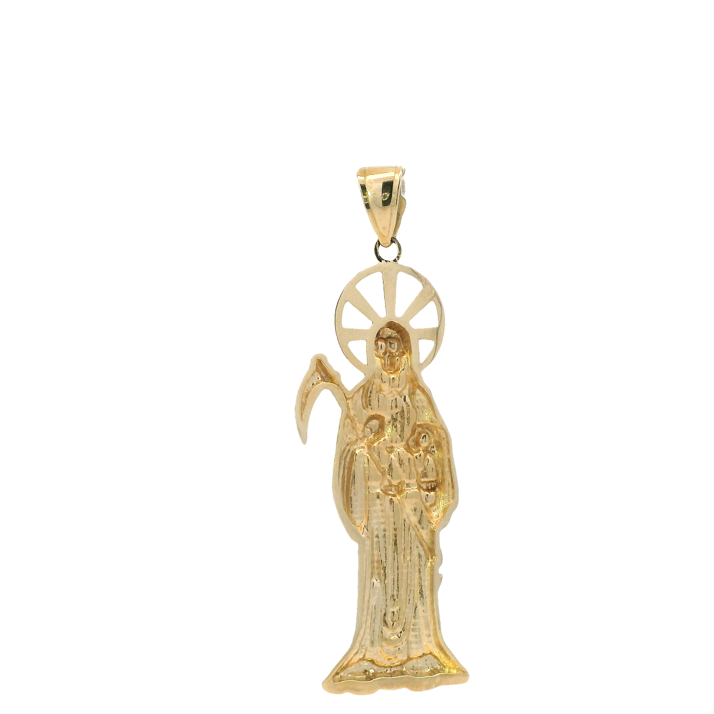 14K Yellow & White Gold Grim Reaper Pendant