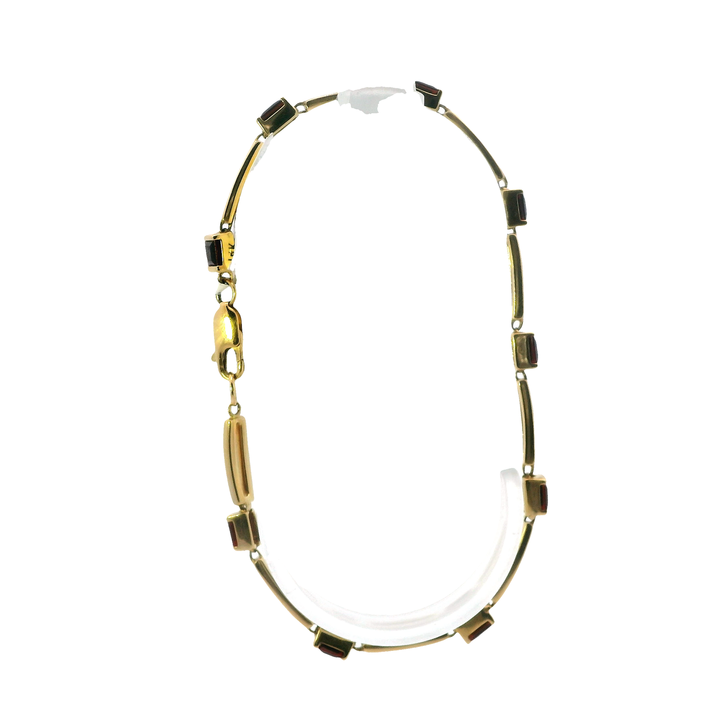 14K Yellow Gold Garnet Bracelet