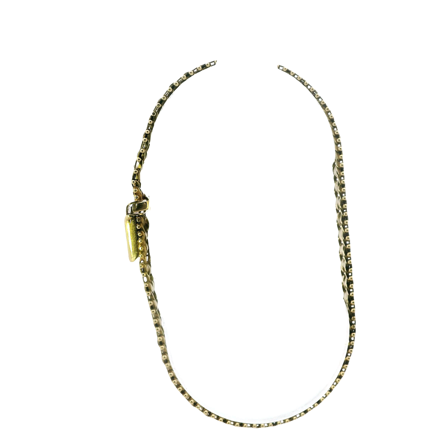 14K Yellow Gold Bar/Beaded Bracelet