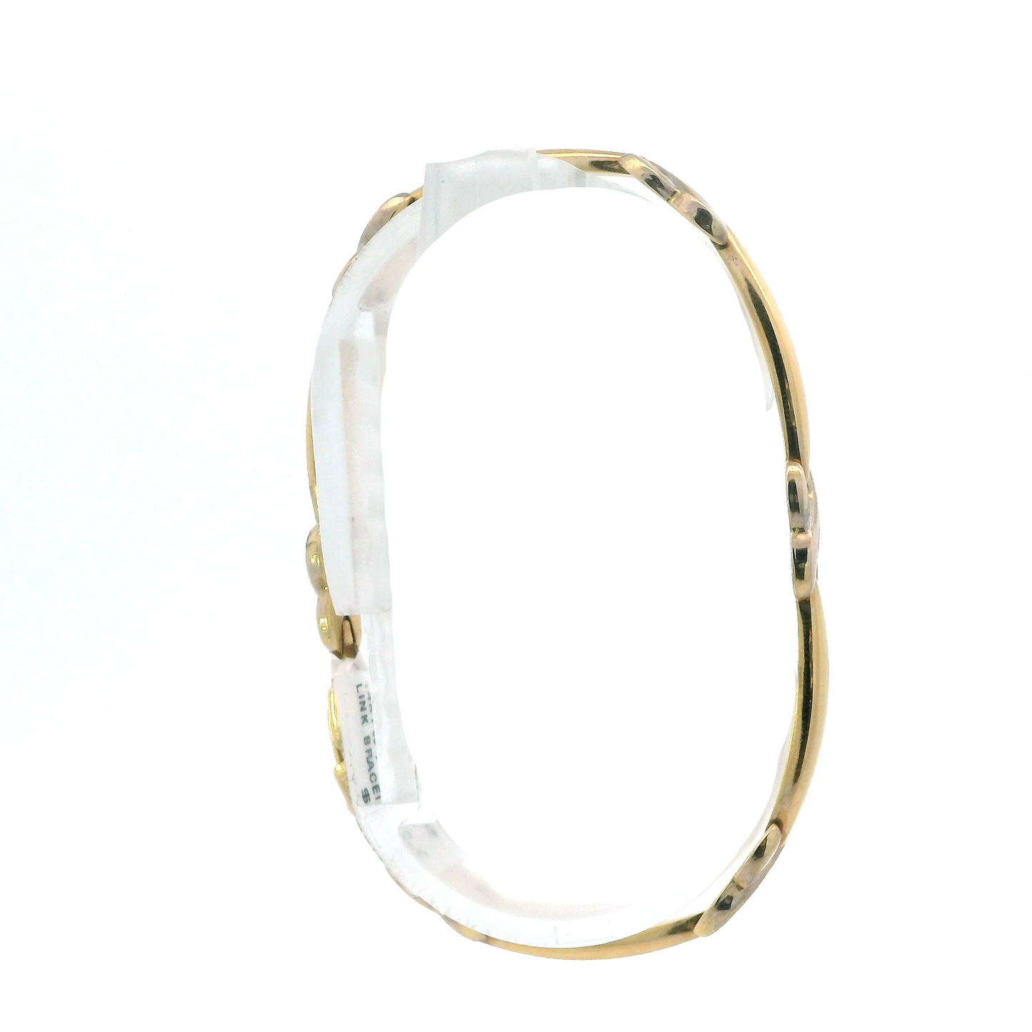 14K Yellow & White Gold X & Bar Link Bracelet