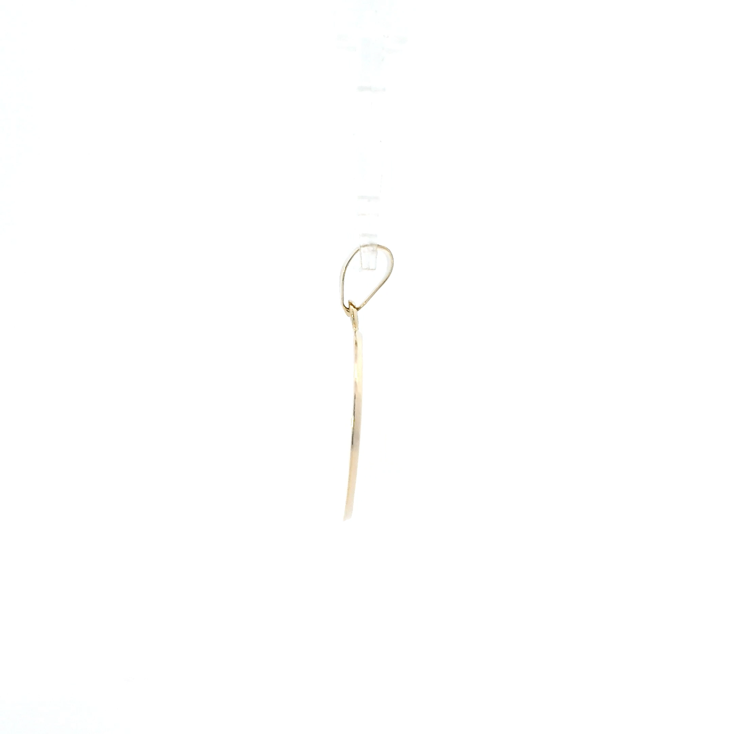 14K Yellow Gold Round "Our Guardian Angel Protect Us" Pendant