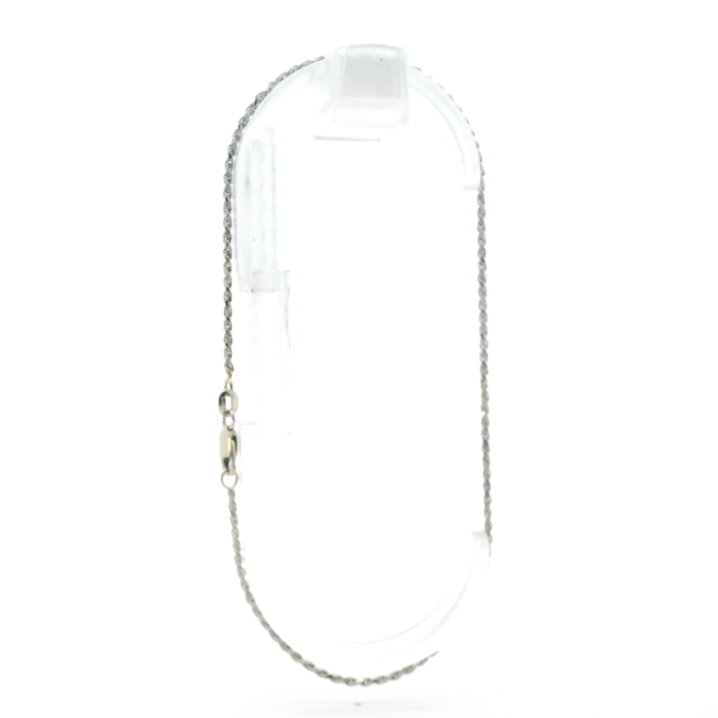 14K White Gold 9.5" Rope Anklet