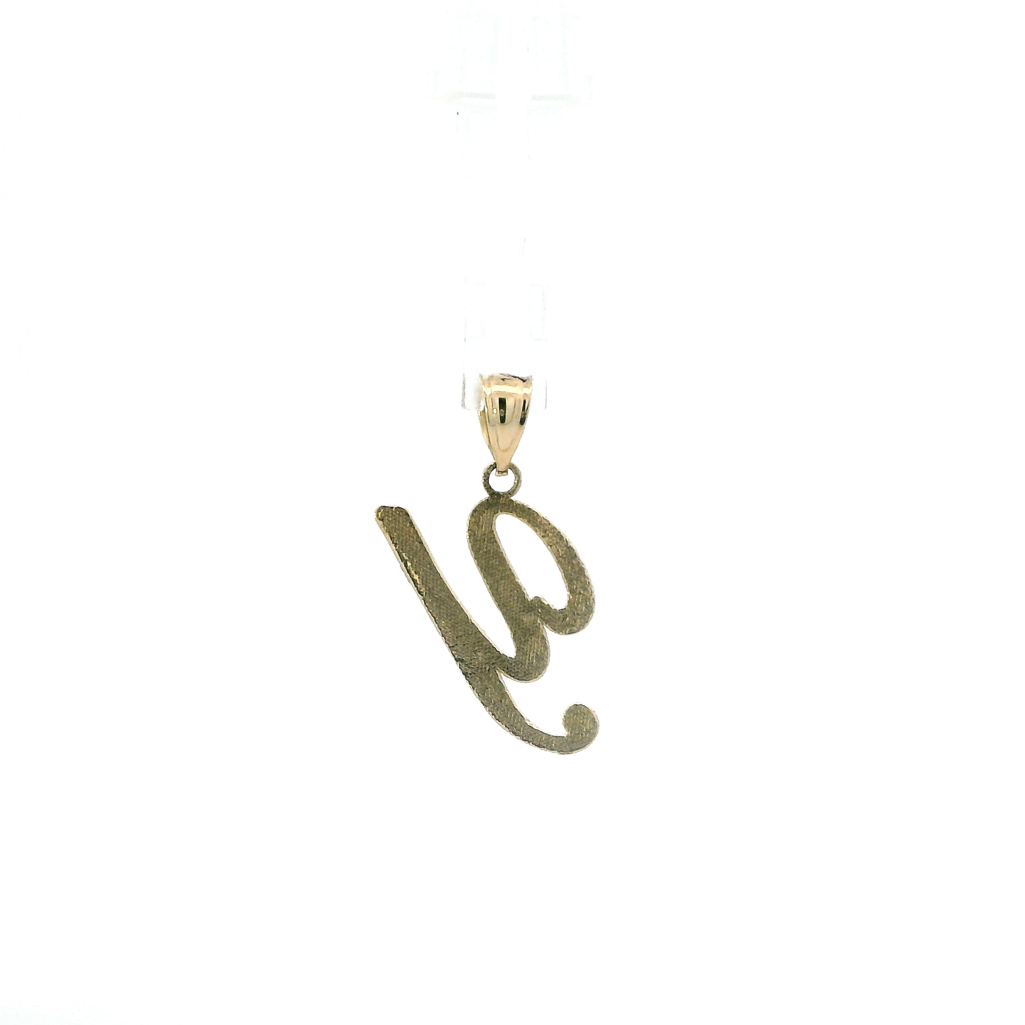 14K Yellow Gold Letter "Y" Milgrain Pendant