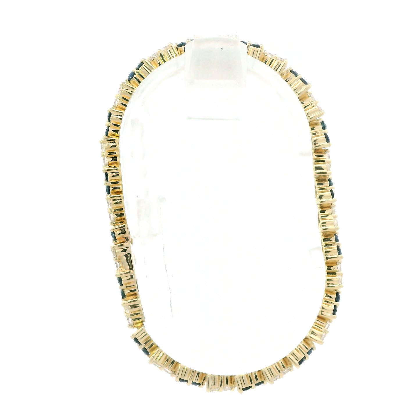 14K Yellow Gold Topaz & Glass 7" Bracelet