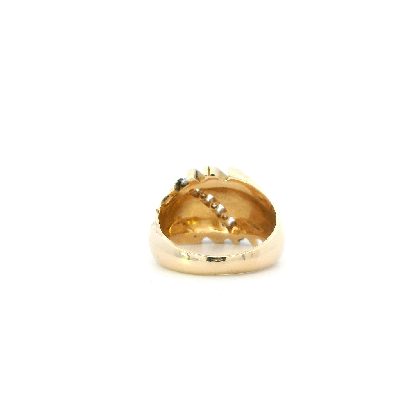 14K Yellow Gold Diamond Men's Ring - 0.32ct