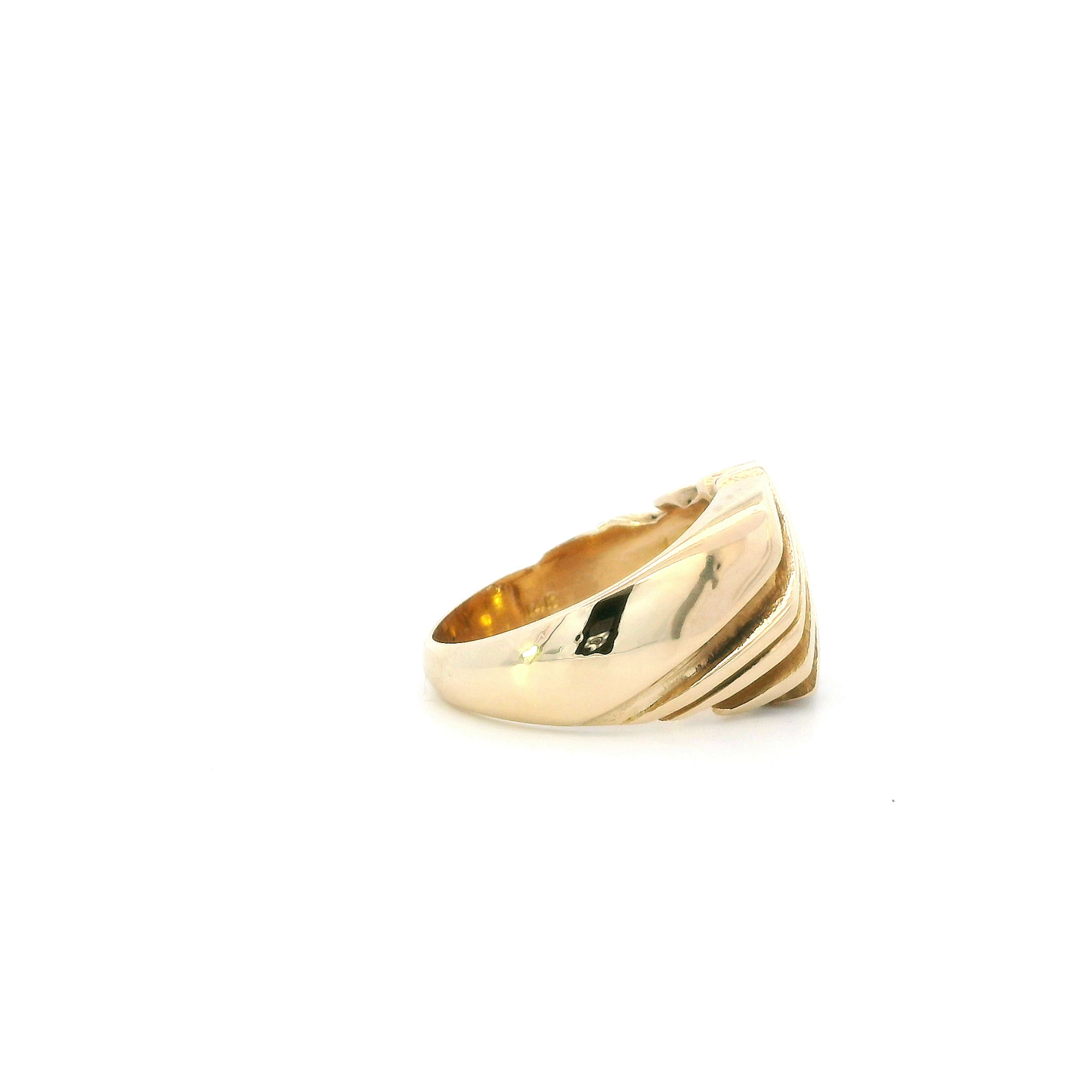 14K Yellow Gold Diamond Men's Ring - 0.32ct