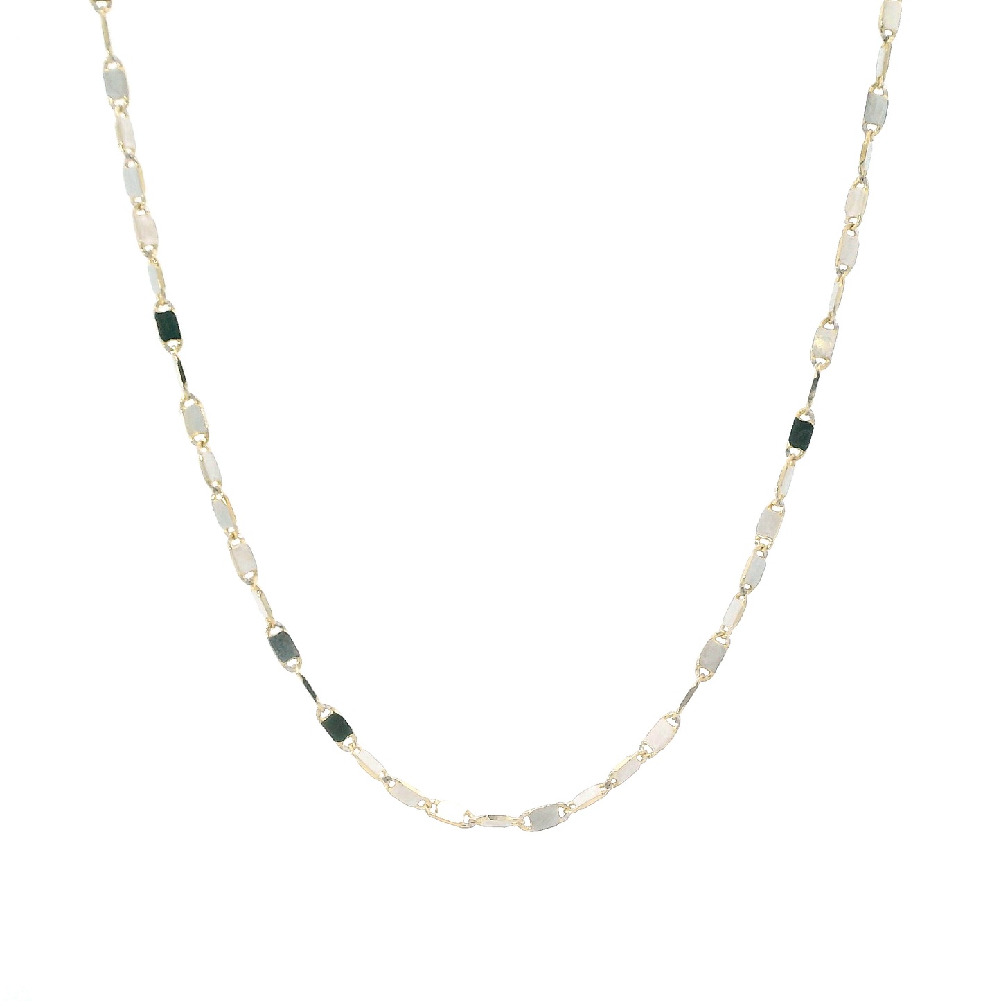 14K Yellow & White Gold Fancy Mariner Chain