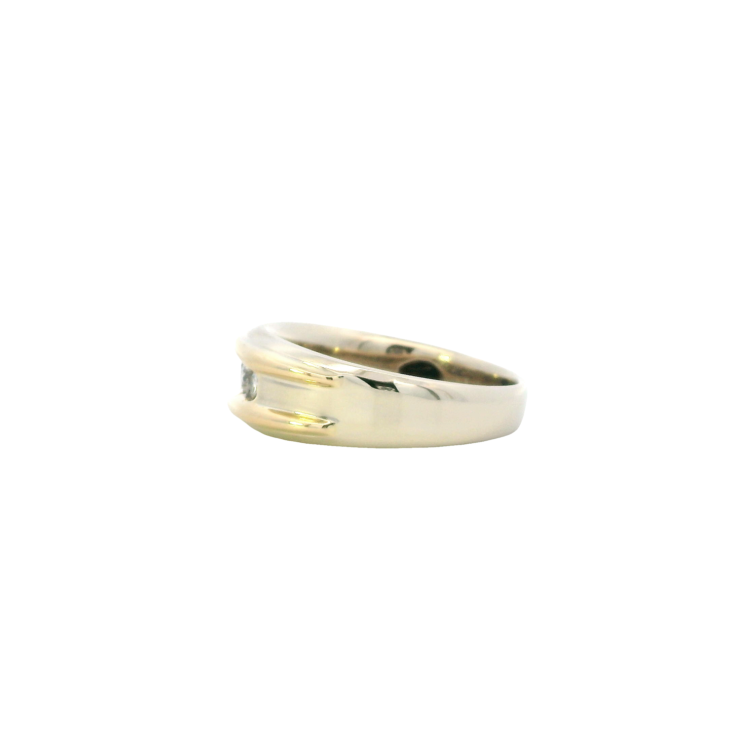 14K Yellow & White Gold Men's Diamond Ring - 0.54ct