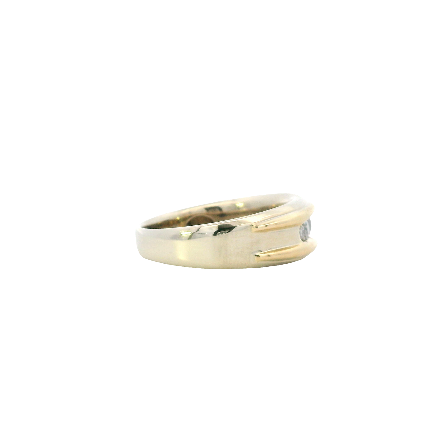 14K Yellow & White Gold Men's Diamond Ring - 0.54ct
