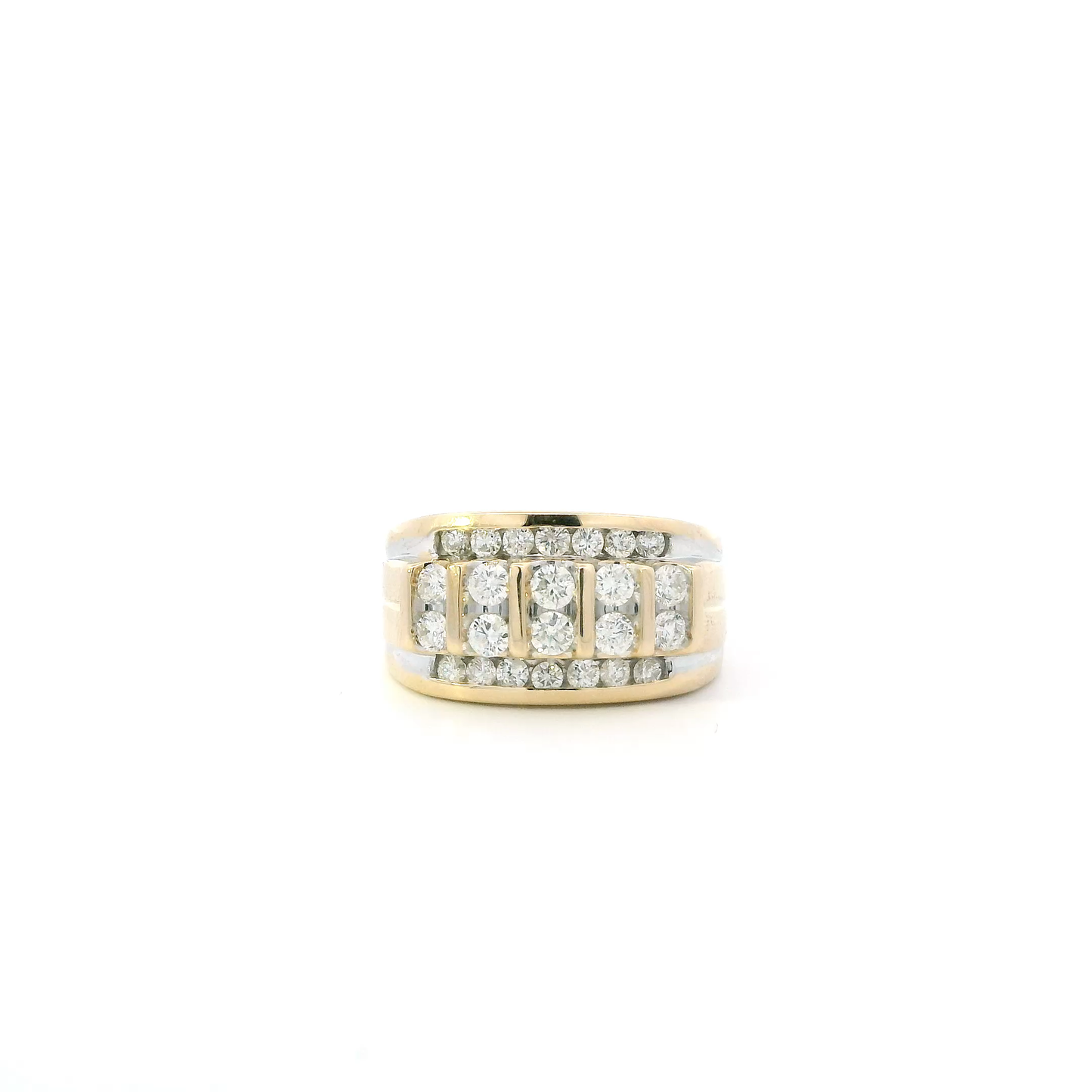 10K Yellow Gold Diamond Men's Ring - 1.50ct