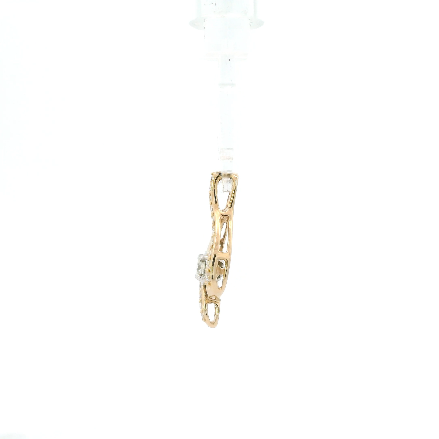 14K Yellow Gold Diamond Abstract Pendant
