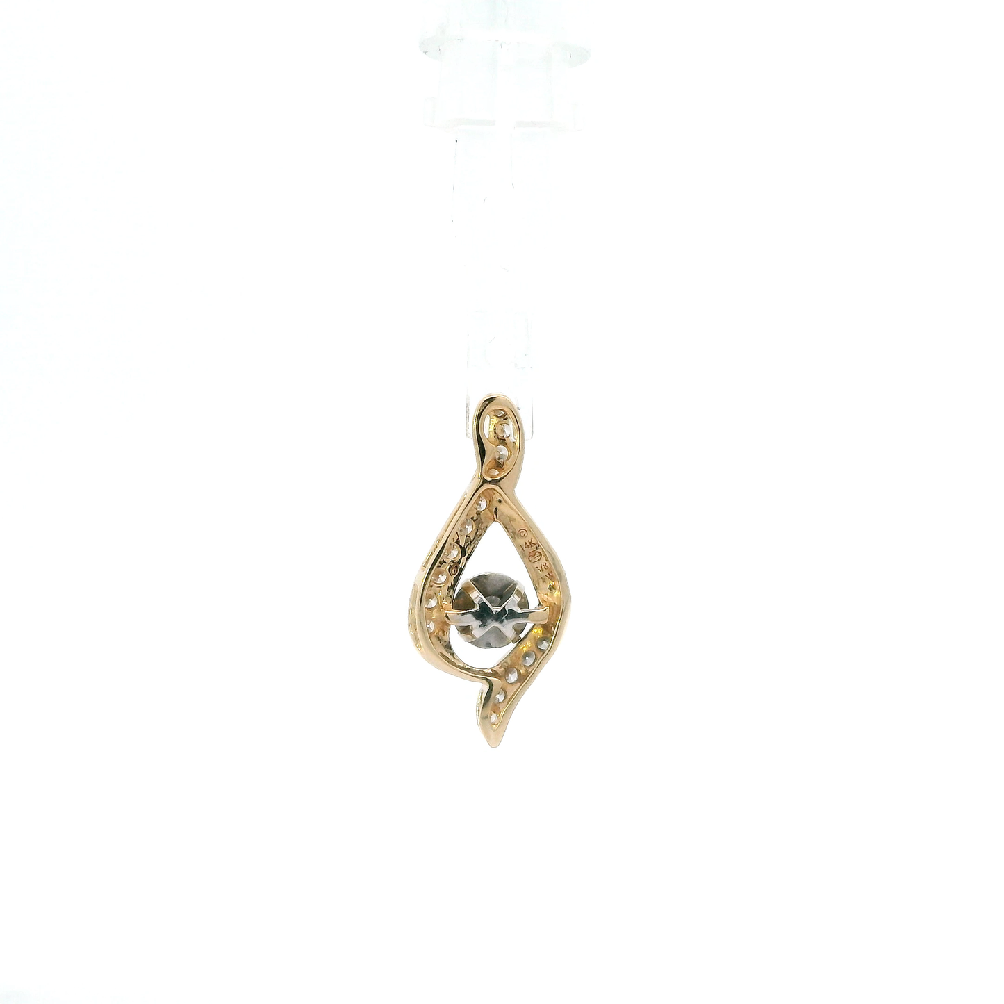 14K Yellow Gold Diamond Abstract Pendant