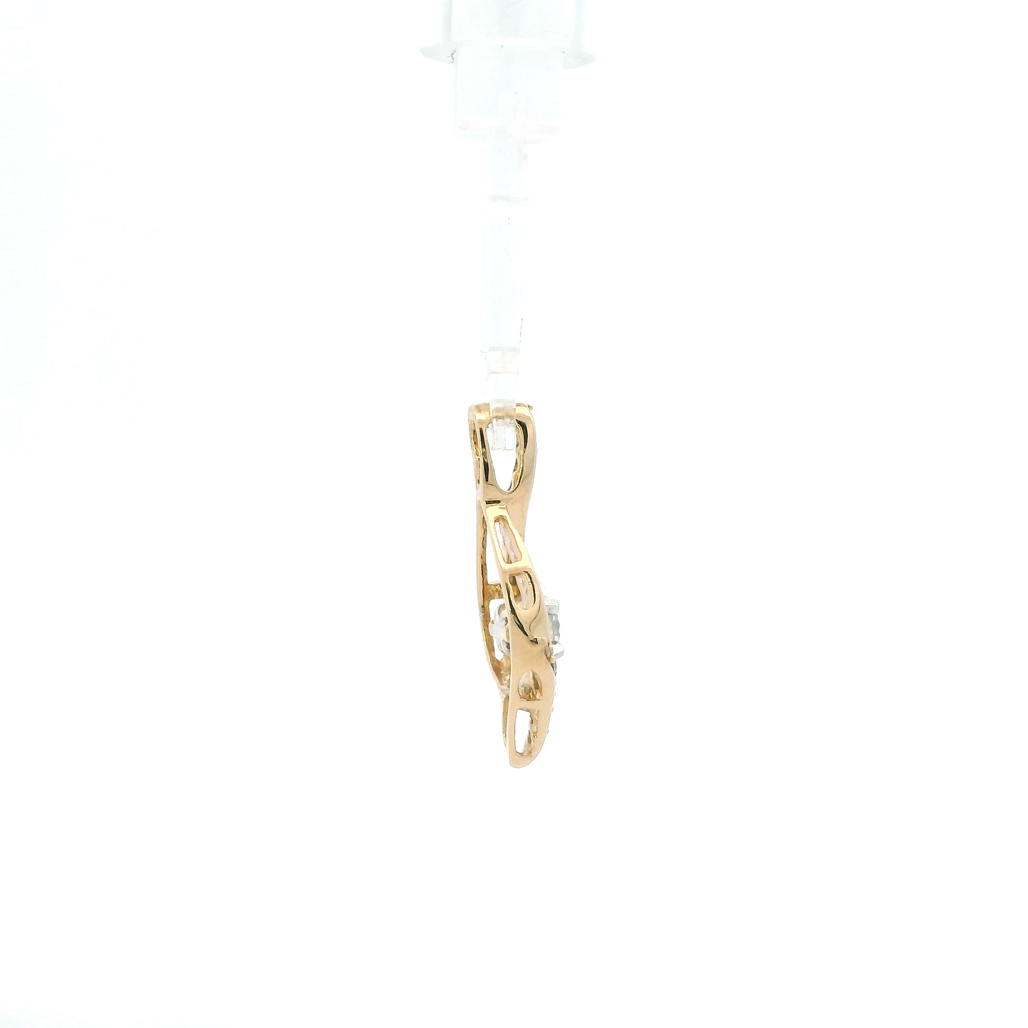 14K Yellow Gold Diamond Abstract Pendant