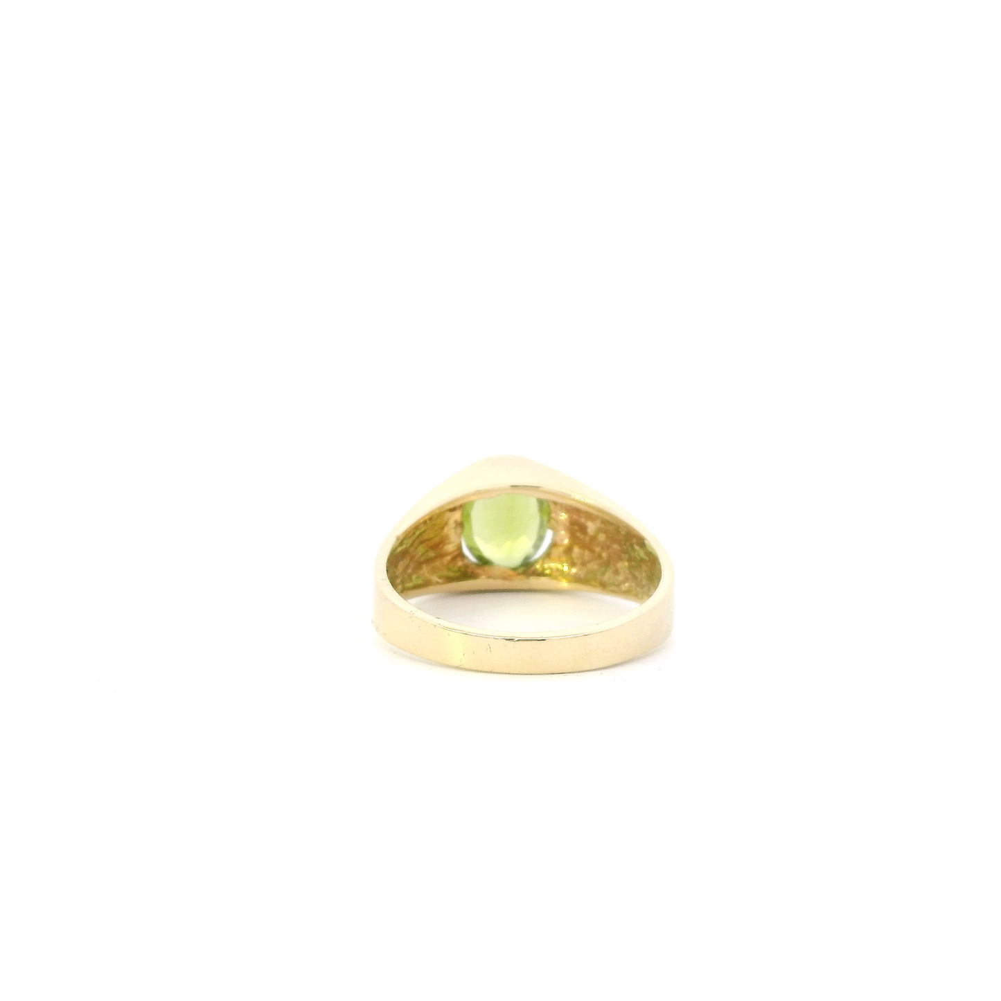 14K Yellow Gold Oval Peridot Ring