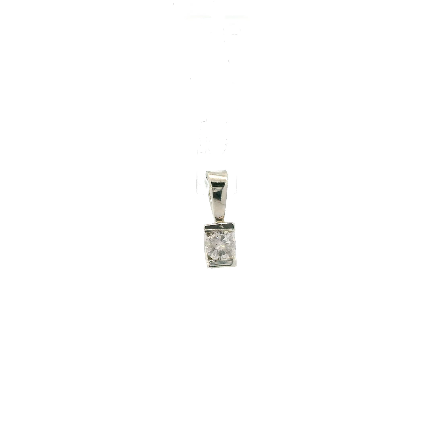 10K White Gold Solitaire Diamond Pendant - 0.20ct