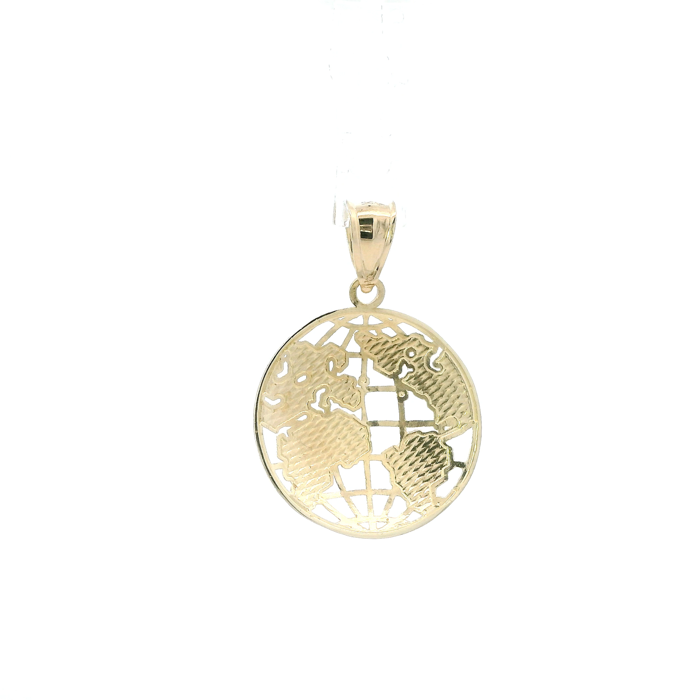 10K Yellow & White Gold Round Globe Pendant