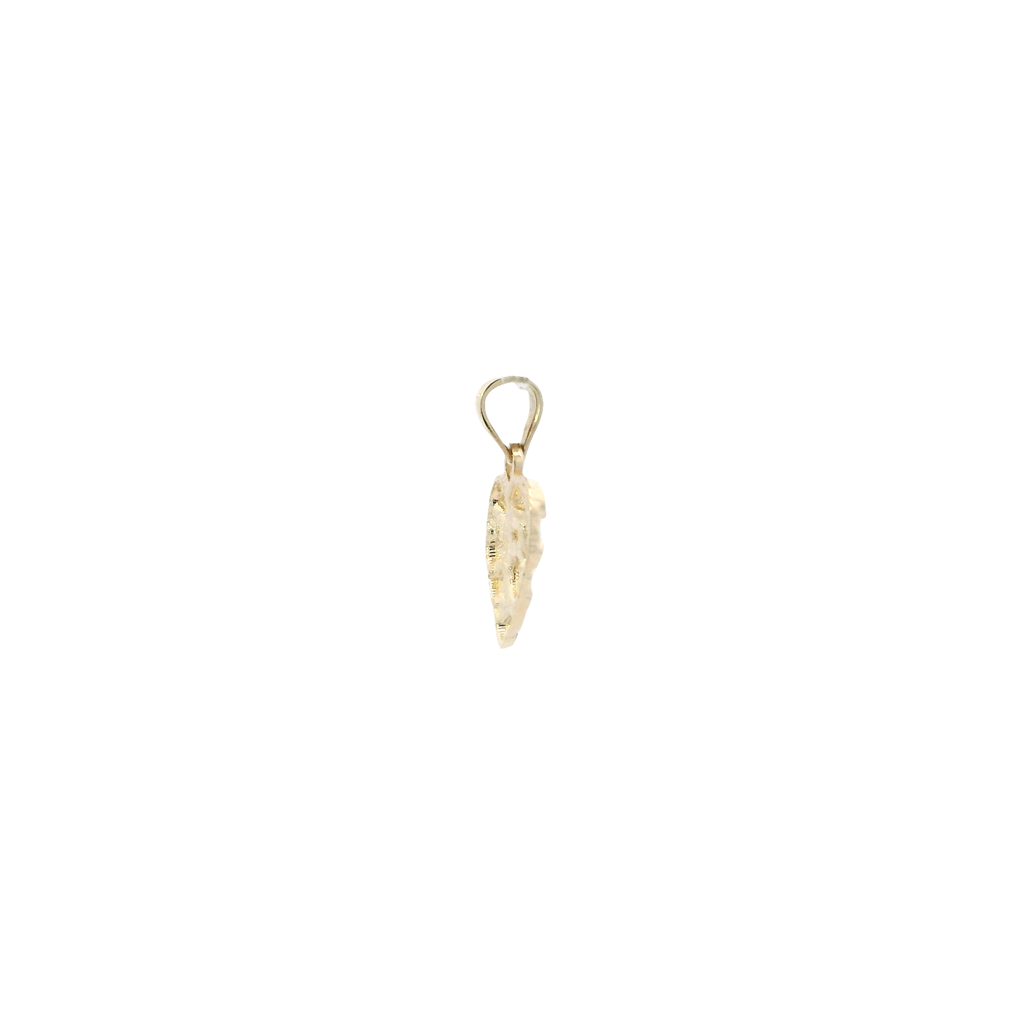 10K Yellow Gold Nugget Heart Pendant