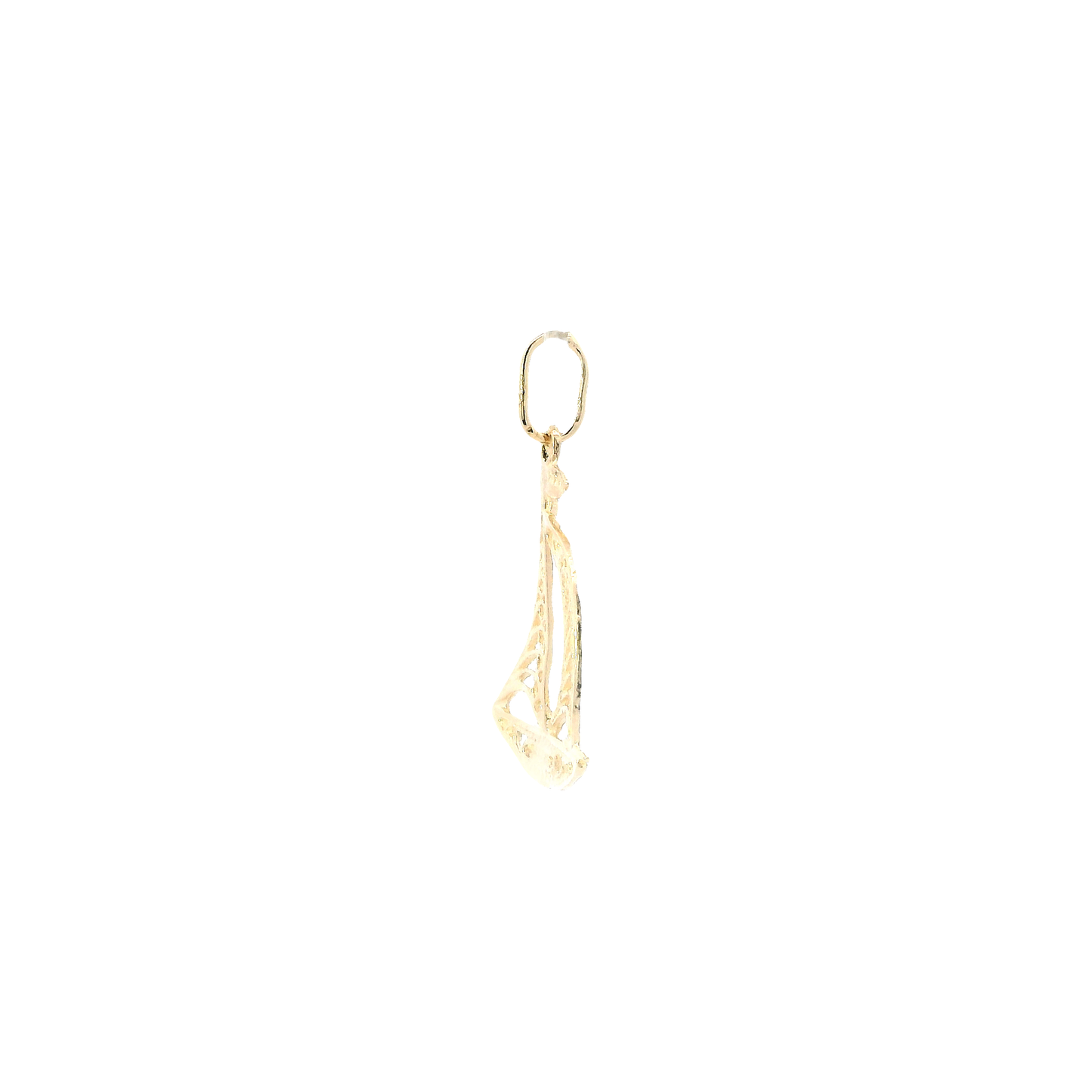 14K Yellow Gold Filigree Sailboat Pendant