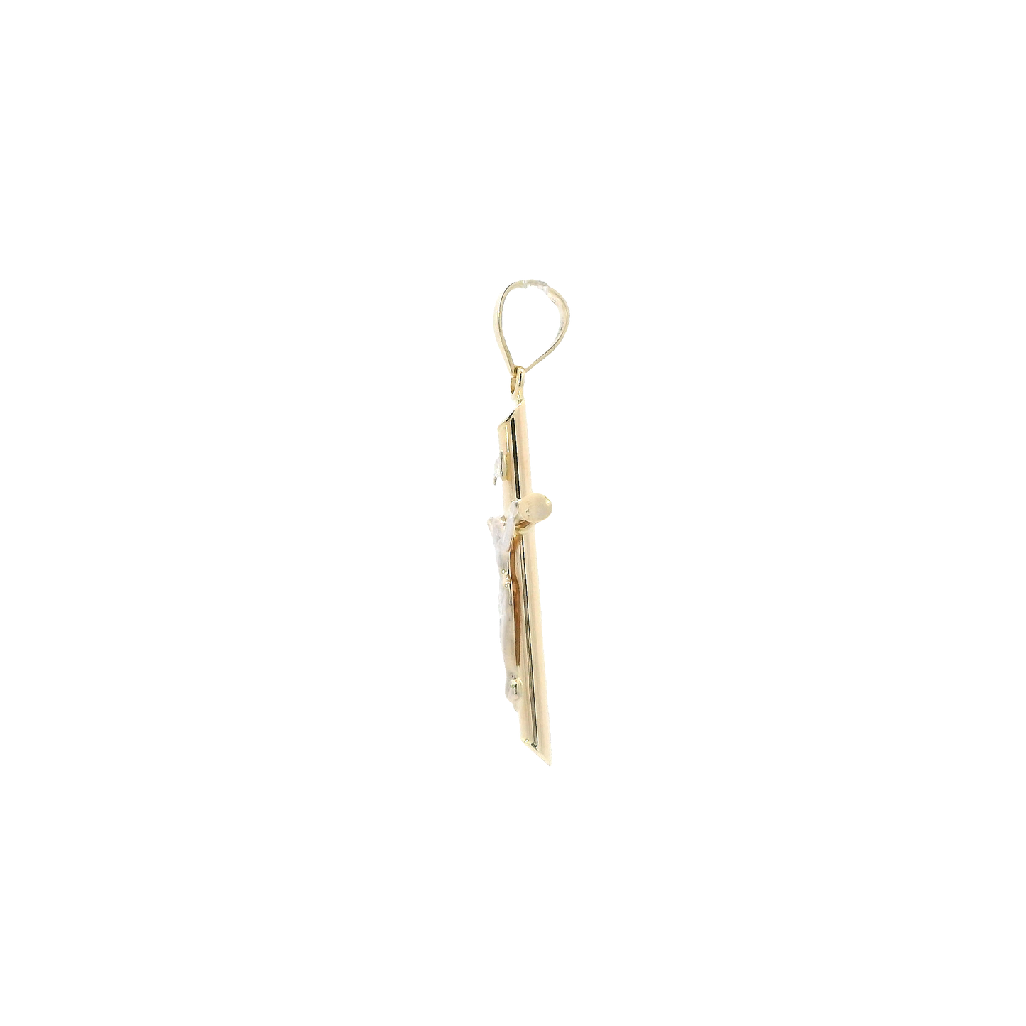 14K Yellow & White Gold Crucifix Pendant