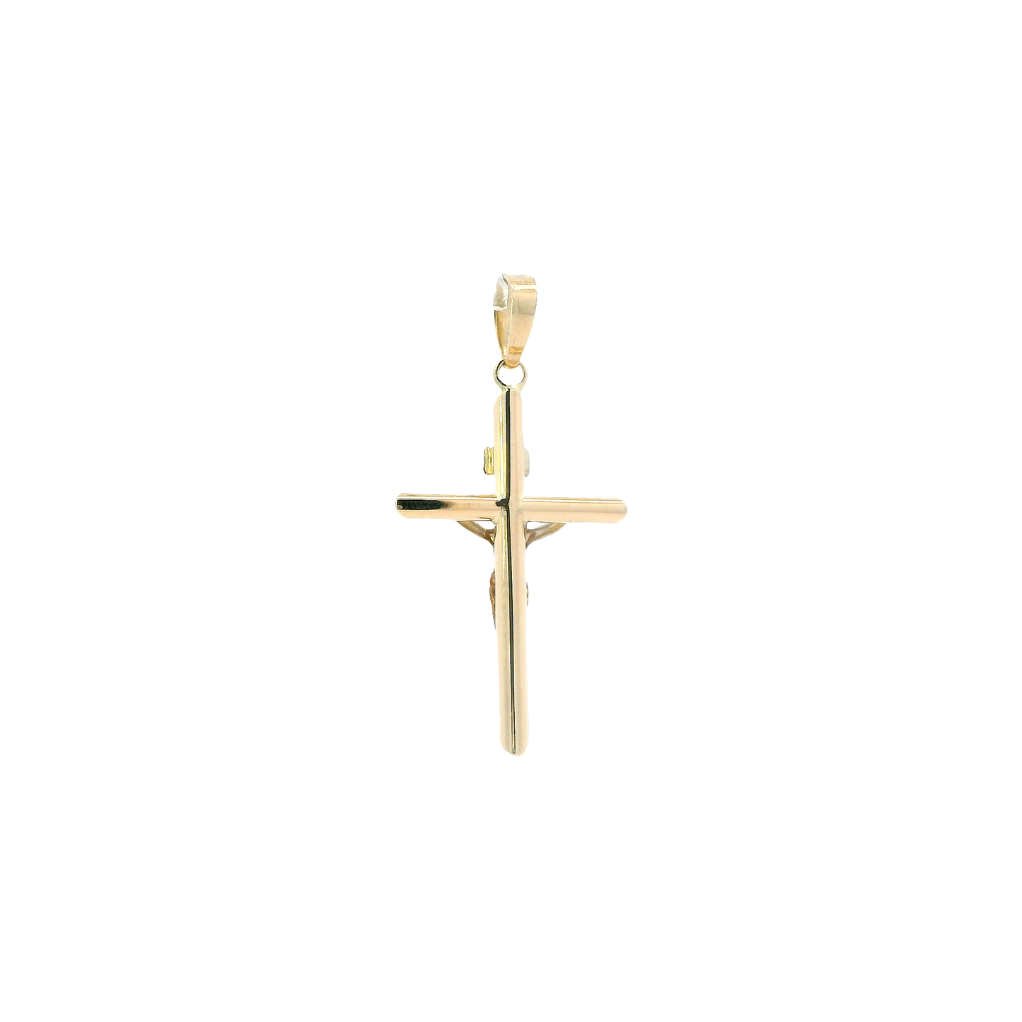 14K Yellow & White Gold Crucifix Pendant