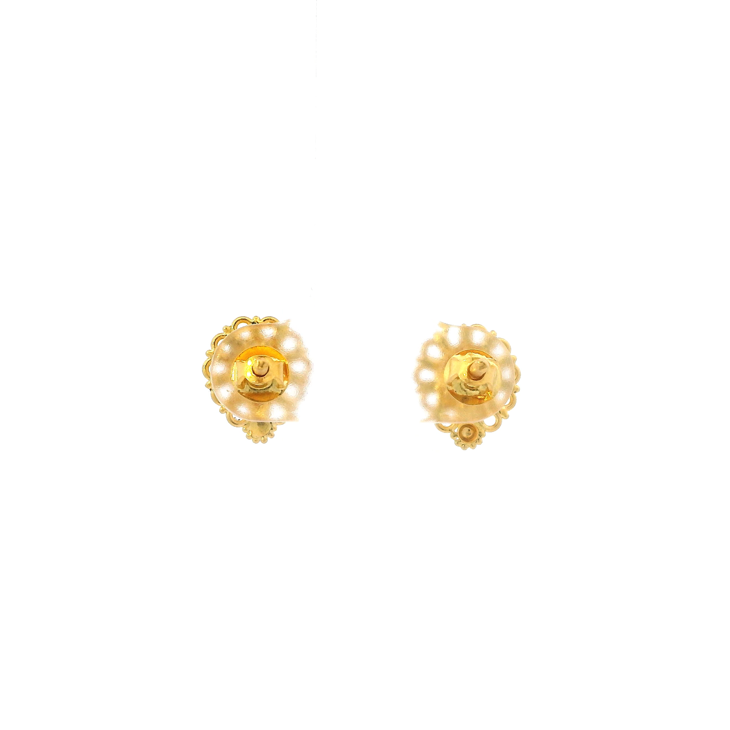 22K Yellow Gold Pear Flower Stud Earrings