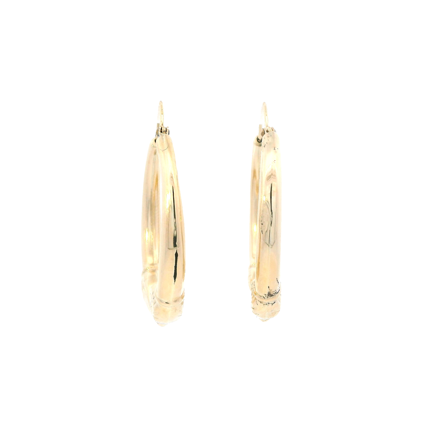 14K Yellow Gold Ram Head Hoop Earrings