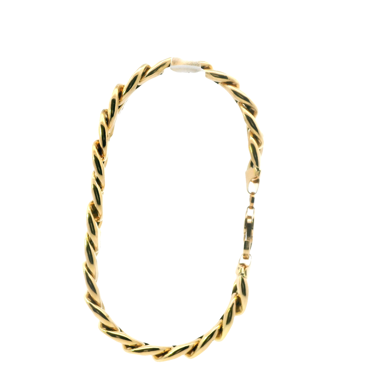 18K Yellow Gold 8.5" Hollow Curb Bracelet
