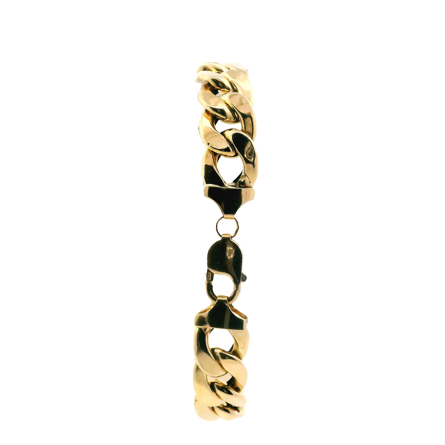 18K Yellow Gold 8.5" Hollow Curb Bracelet